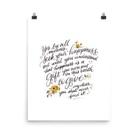 Happiness Quote Art Print - Image 1