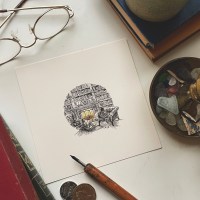 Quiet 5.5" Art Print (Inktober Day 30) - Image 1