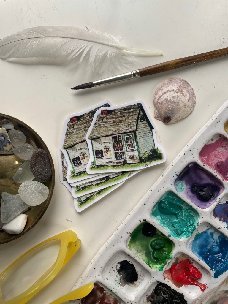 Maudie's House Watercolour - vinyl sticker