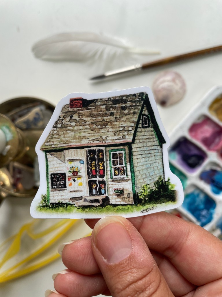 Maudie's House Watercolour - vinyl sticker