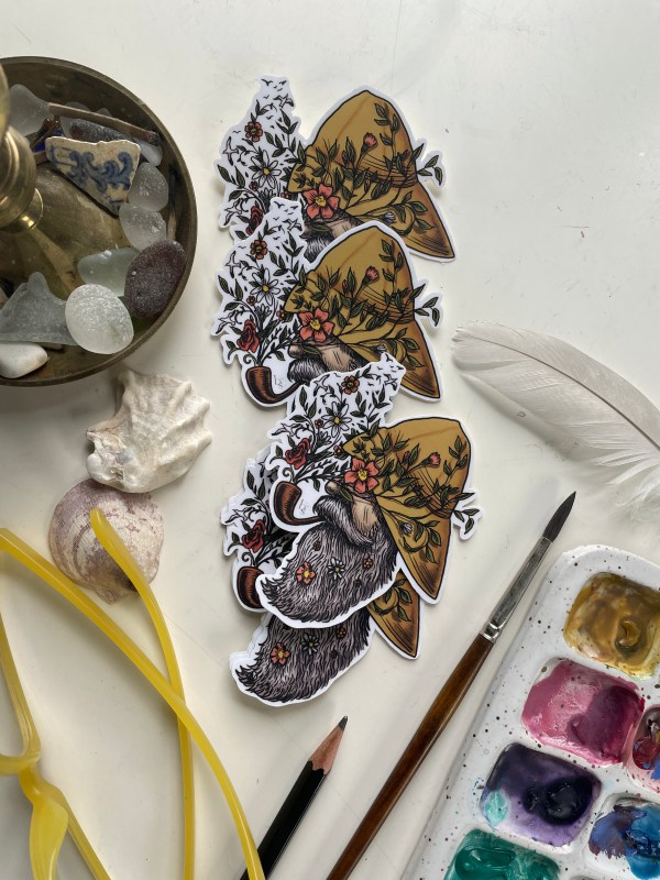 Floral Fisherman - vinyl sticker