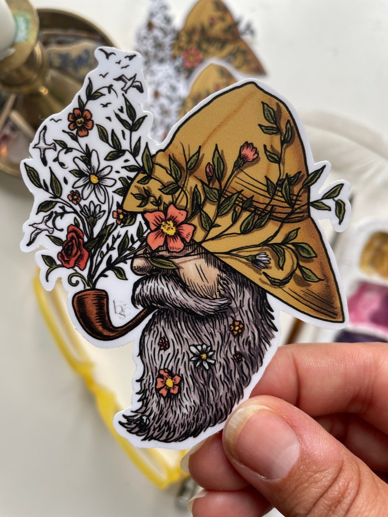 Floral Fisherman - vinyl sticker