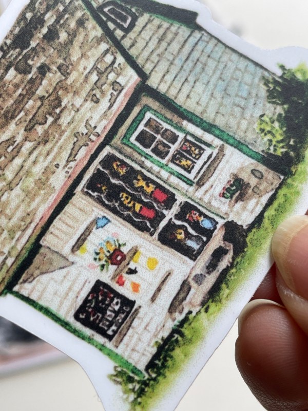 Maudie's House Watercolour - vinyl sticker
