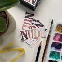 NUDE Watercolour Typography - vinyl sticker - Image 2