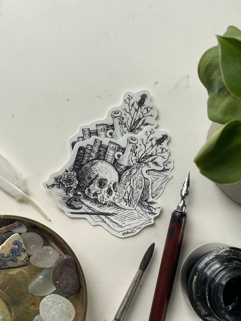 Memento Mori (Inktober) - vinyl sticker