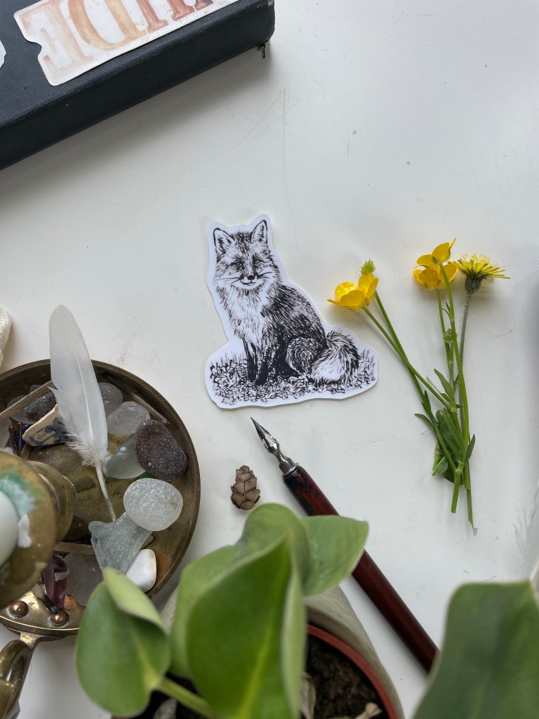 Fox (Inktober art) - Vinyl sticker