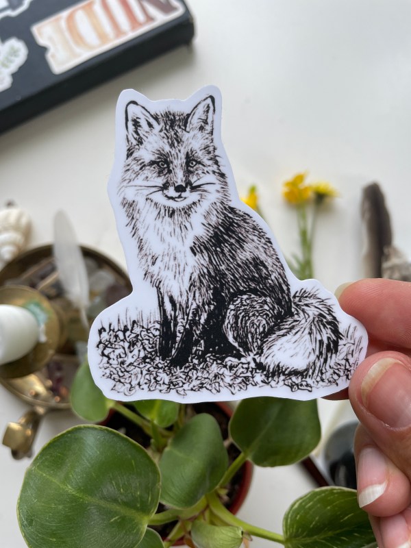 Fox (Inktober art) - Vinyl sticker