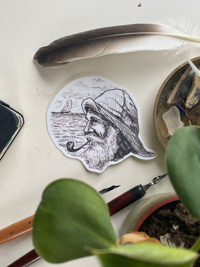 Old Salt (Inktober art) - Vinyl sticker