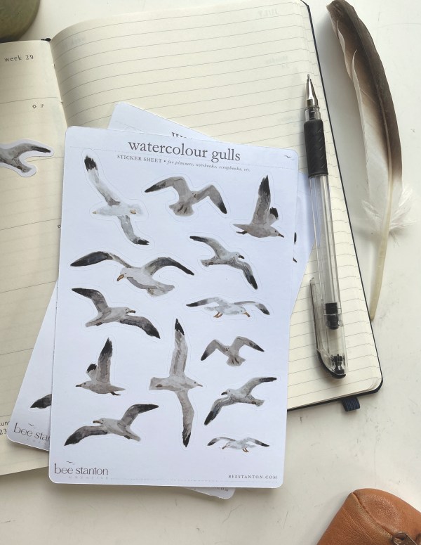 Watercolour Gulls - Sticker Sheet (planner stickers)