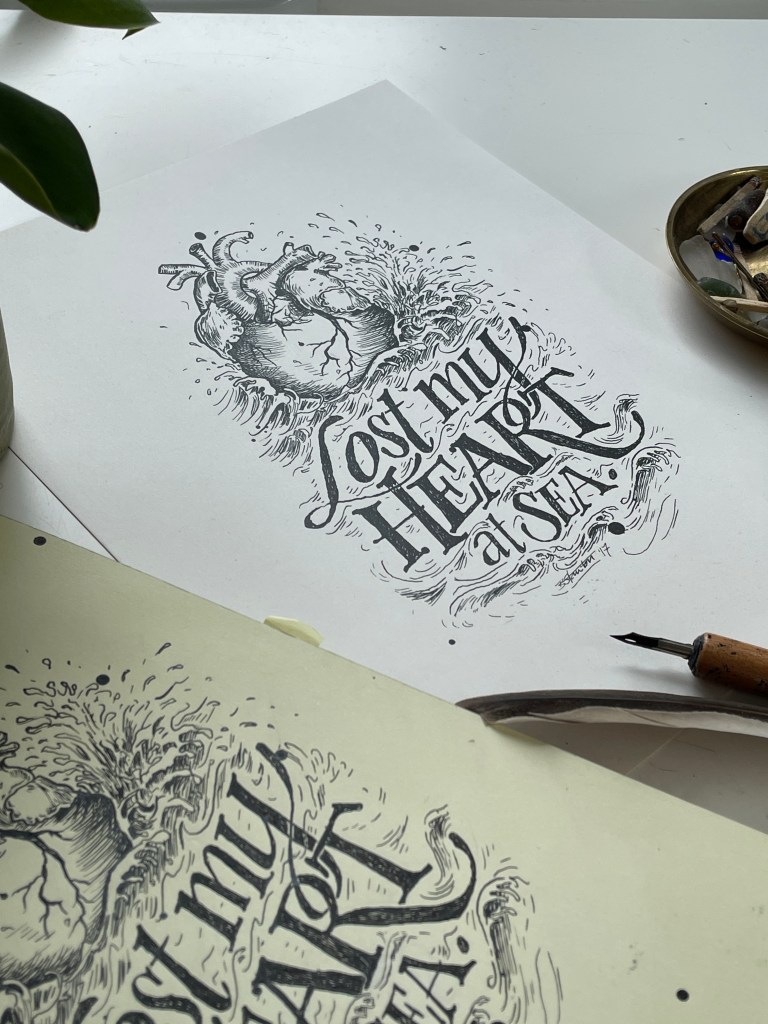 Lost My Heart at Sea - 8x10 Art Print