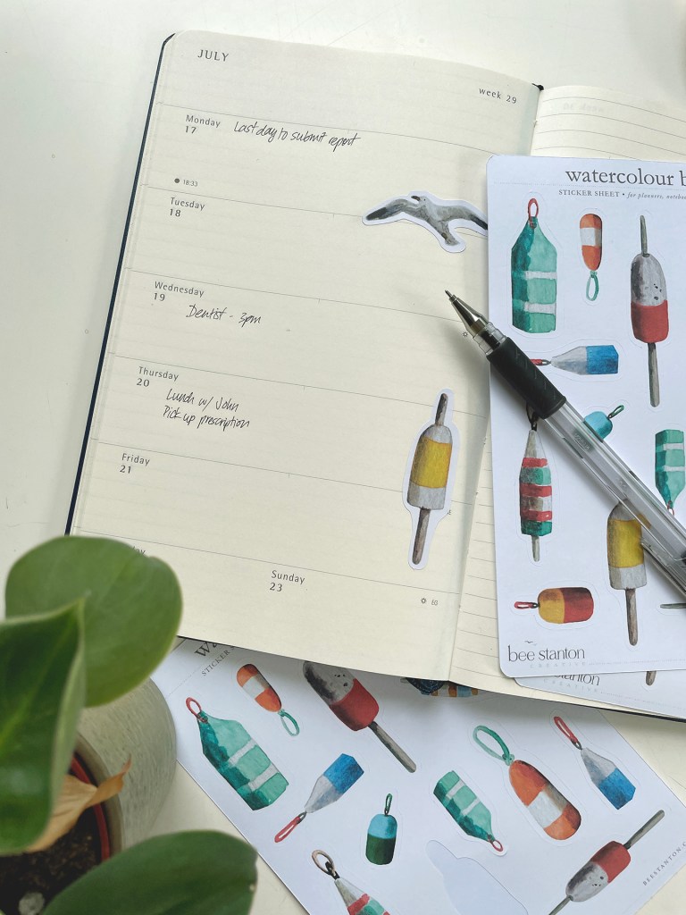 Watercolour Buoys - Sticker Sheet (planner stickers)