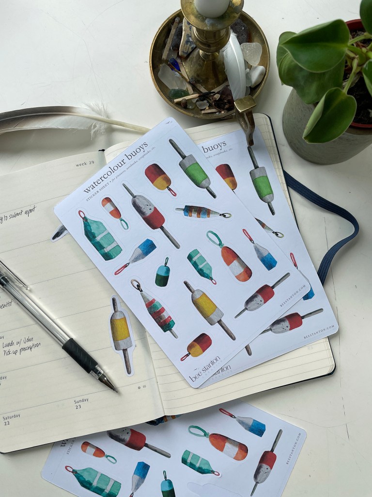Watercolour Buoys - Sticker Sheet (planner stickers)