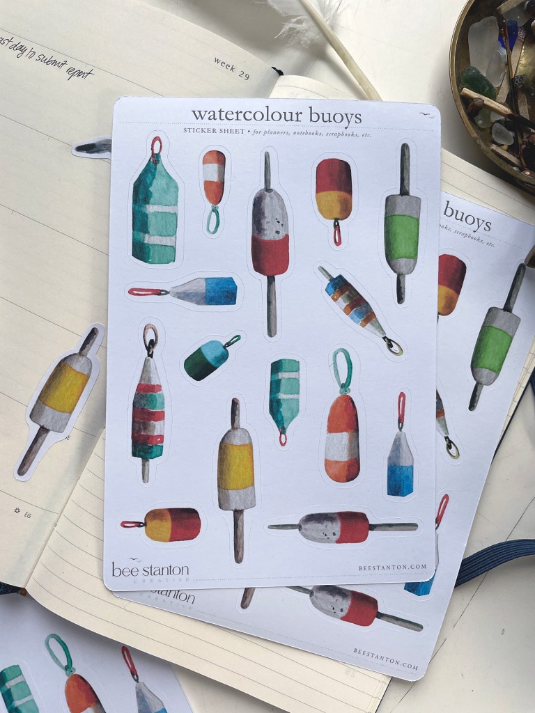 Watercolour Buoys - Sticker Sheet (planner stickers)