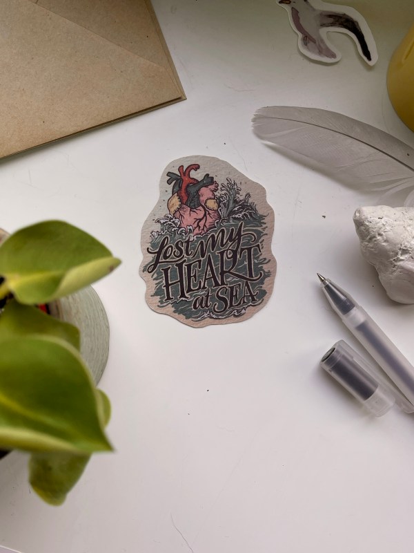 Lost My Heart at Sea (colour) - vinyl sticker