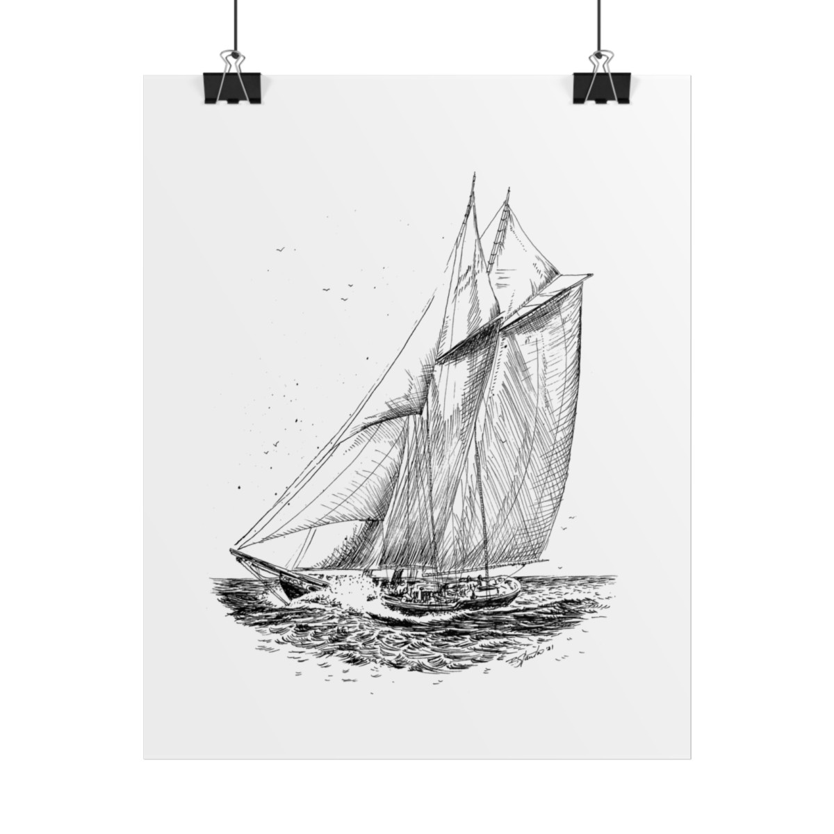 Set Sail Pen and Ink Art Print - Image 12