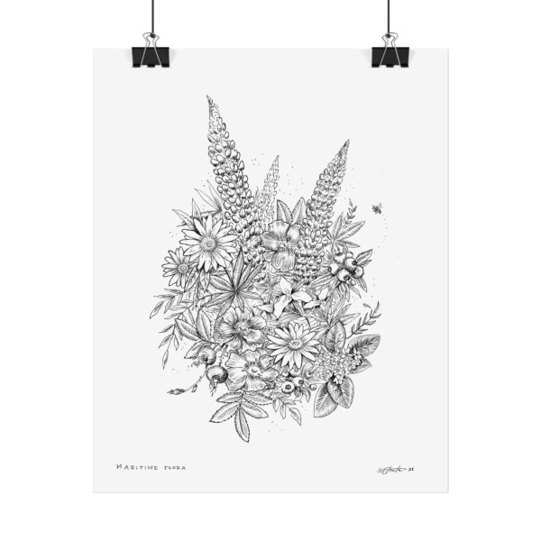 Maritime Flora Pen & Ink Art Print