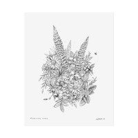 Maritime Flora Pen & Ink Art Print - Image 1